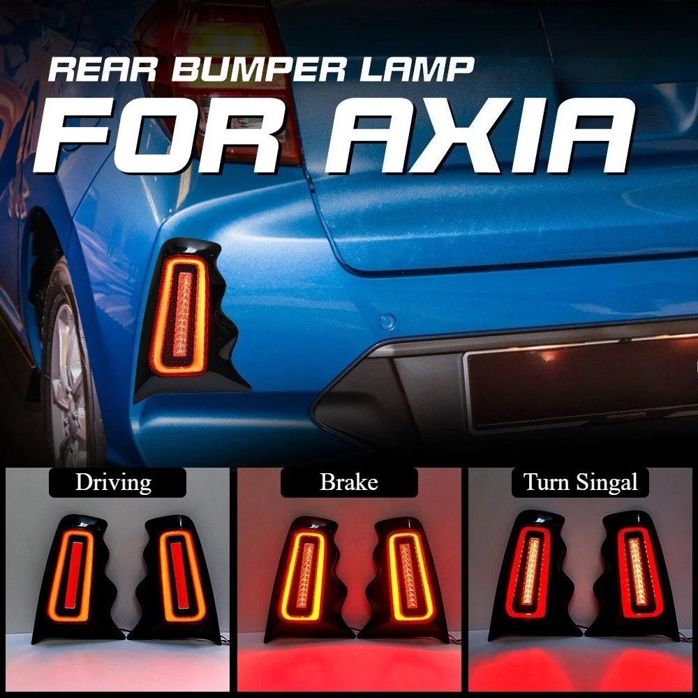 

Для Perodua AXIA 2023 2 шт. автомобильный задний бампер, отражатель, стоп-сигнал, динамический указатель поворота, аксессуары для задних противотуманных фар