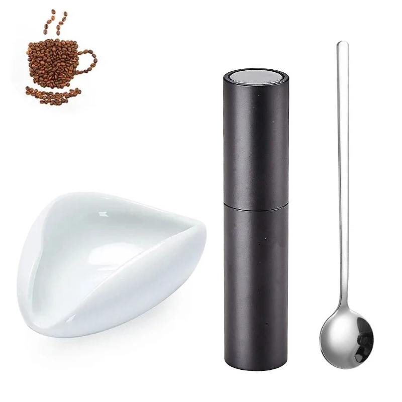 Coffee Bean Dosing Cup and Spoon Set Ceramic Dosing Vessel Measuring Tray Kit for Coffee Accessories Bar Dosing Vessel Tool