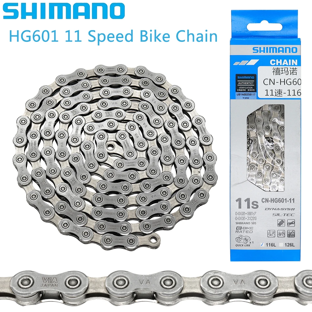 SHIMANO 11 Speed Bicycle Chain CN HG601 116 Links 11v MTB Bike Chain HYPERGLIDE SIL-TEC CN-HG601-11 Road Bike Chain