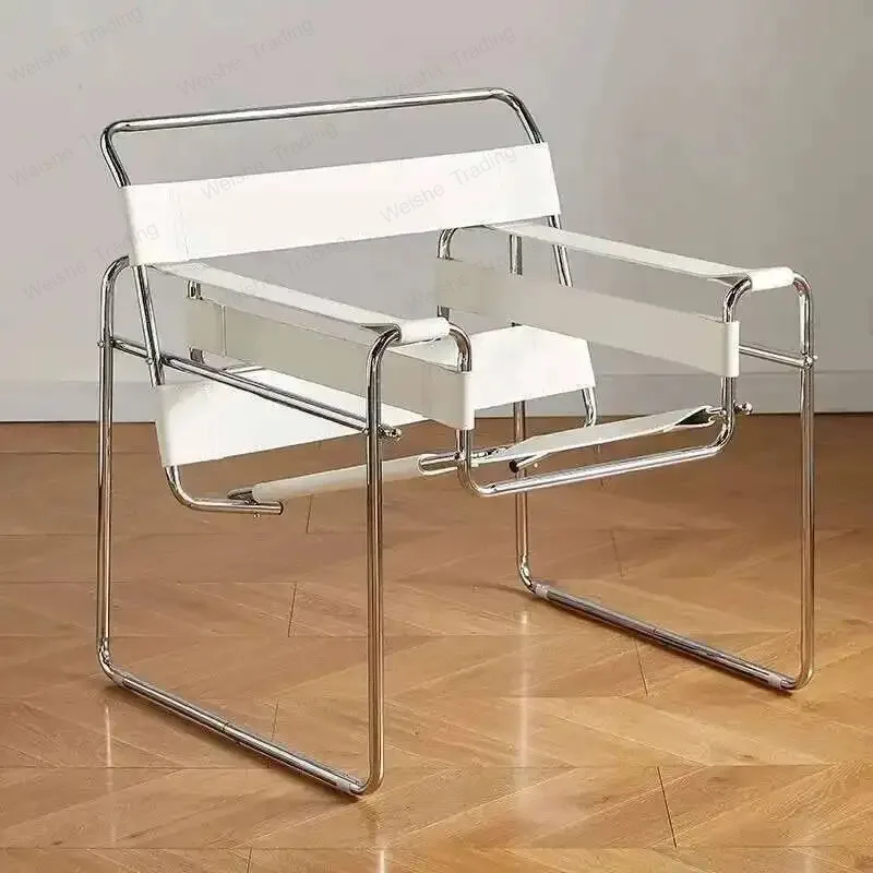 

Casual Single Medieval Industrial Saddle Leather Mesh Red Photo Sofa Chair