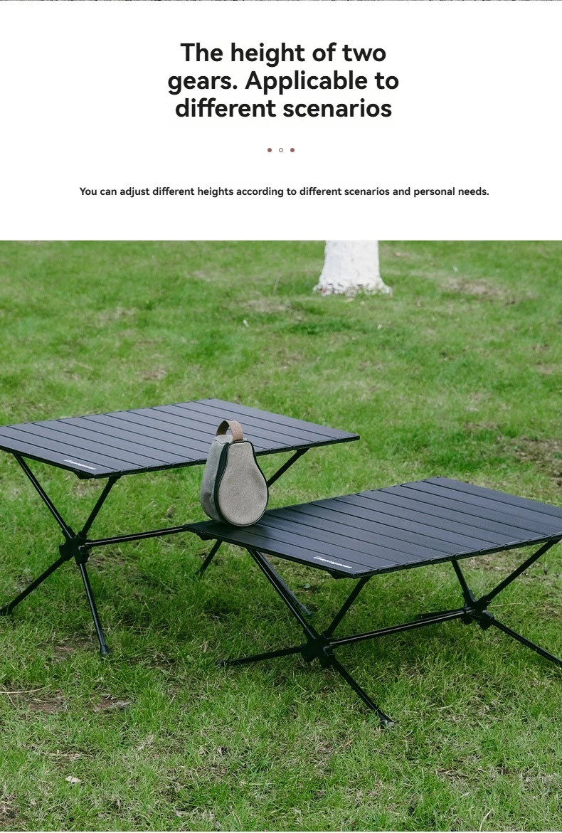 CAMPINGMOON T-520 höhenverstellbarer tragbarer Raumtisch aus Aluminiumlegierung für Outdoor-Picknick und Grillen, klappbarer Tisch – Detail 4