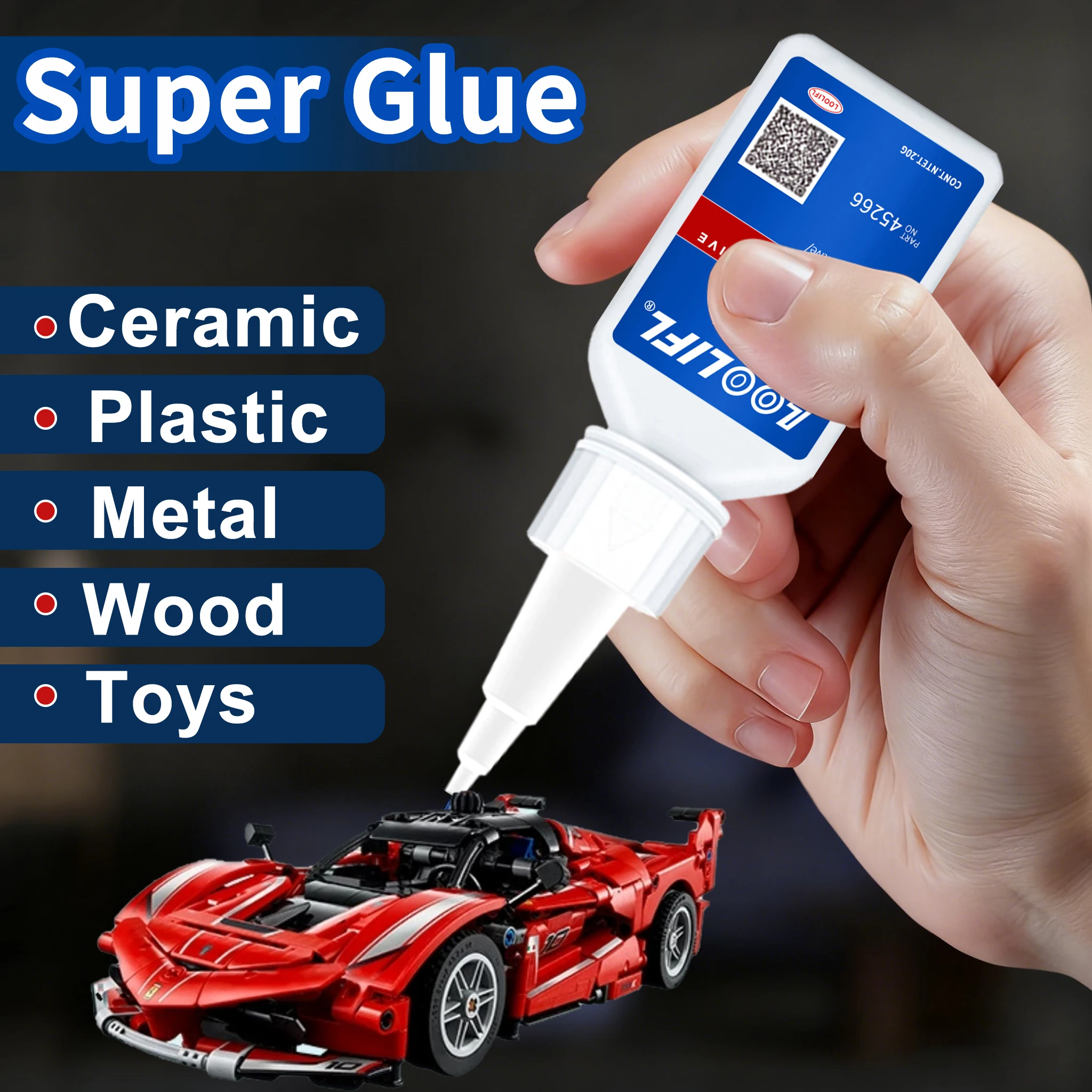 

Super Glue All-Purpose Liquid 20g - Fast Drying Clear CA Adhesive for Metal,Plastic, Wood, Ceramic, Glass & DIY Repairs Easy Use