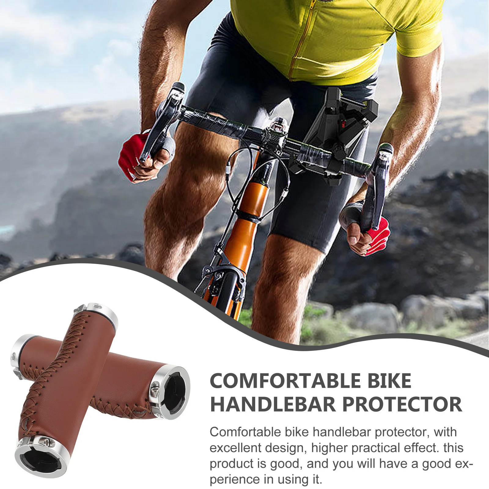 

2pcs Bicycle Handlebar Grips Pu Plastic Anti-Skid Soft Comfortable For Mountain Road Bike Easy Install Bike Accessories
