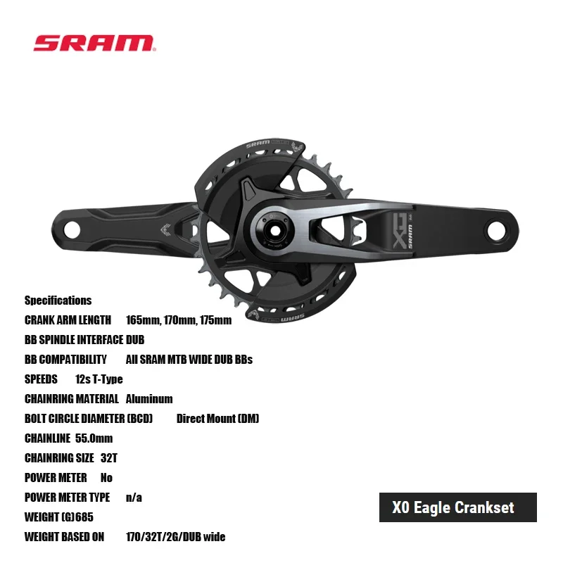 NEW SRAM X0 Eagle Crankset 12s T-Type 32T made  All aluminum MTB & Road bicycle acesssories cycling