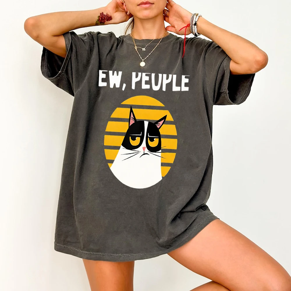 Women Clothes Cat It's Fine I'm Fine Everything Is Fine Print T-shirts Summer Casual Fashion Personalized Woman Clothing