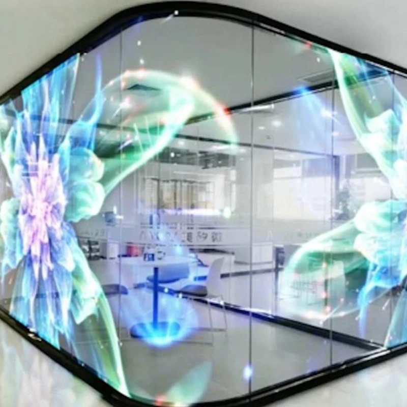 Ultra-thin flexible transparent LED film price Outdoor bonded glass window LED film screen transparent factory