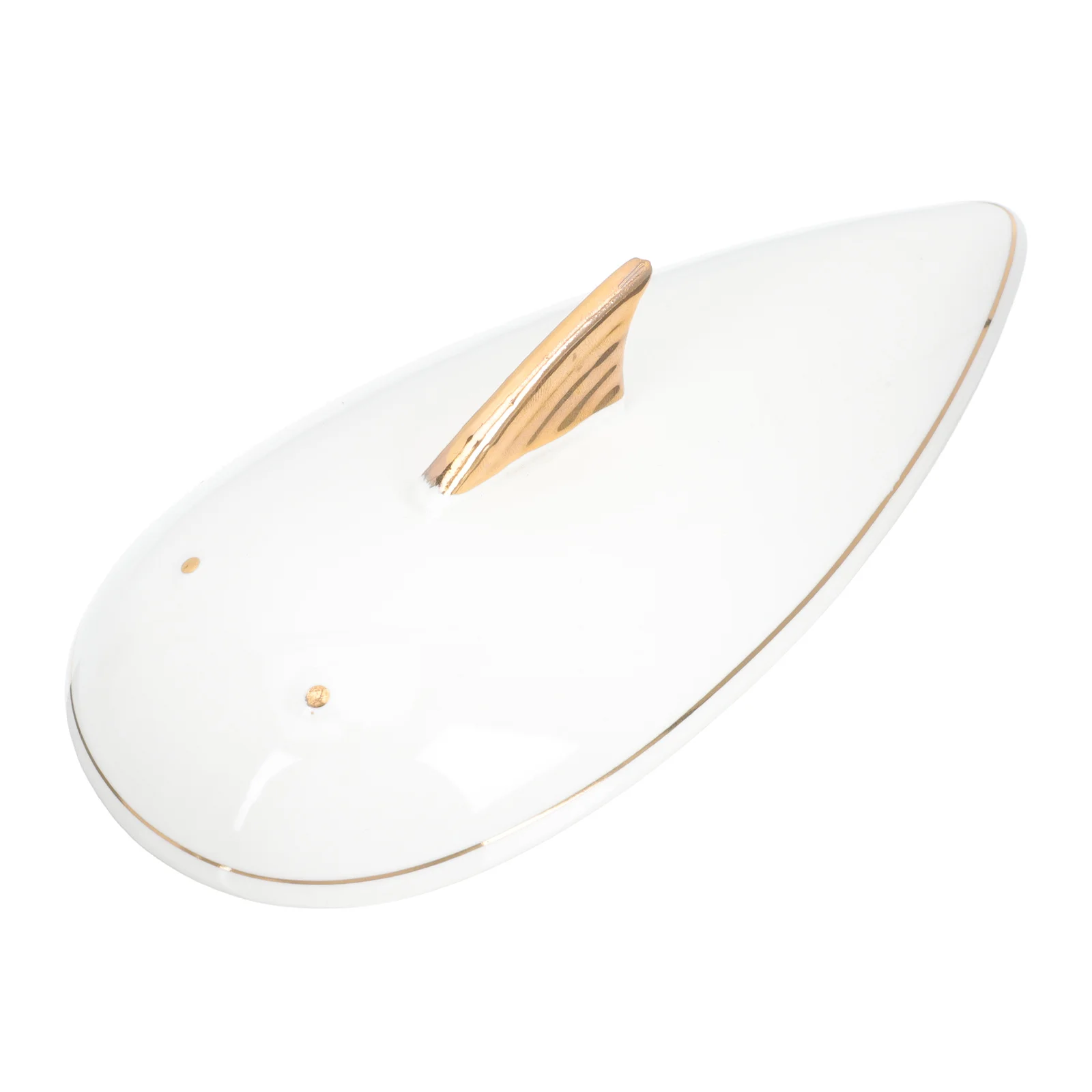 

1Set Decorative Gold-Trimmed Carp Serving Dish Ceramic Fish Plate Smooth Surface for Home Hotel Restaurant Use Food Grade