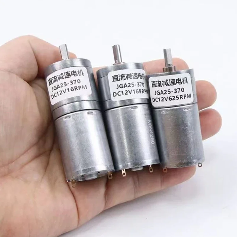 JGA25-370 Miniature Geared Motor DC Motor  12V 24V Electric gear Motor High Torque 12/27/58/128/169/282/625/1364 rpm