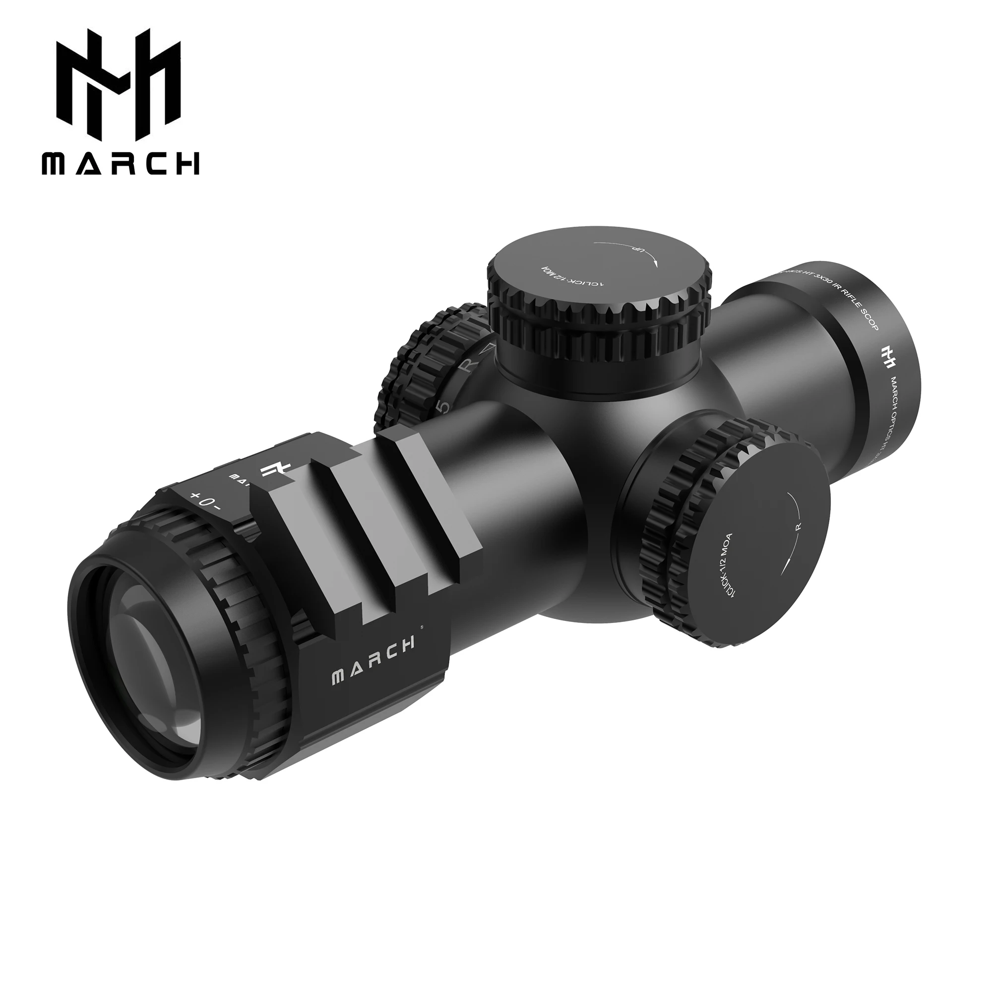 MARCH HT 3X30 IR Tactical Riflescope With Picatinny Fishbone Compact Scope for Hunting Red Green Illuminated Airsoft Lunettes