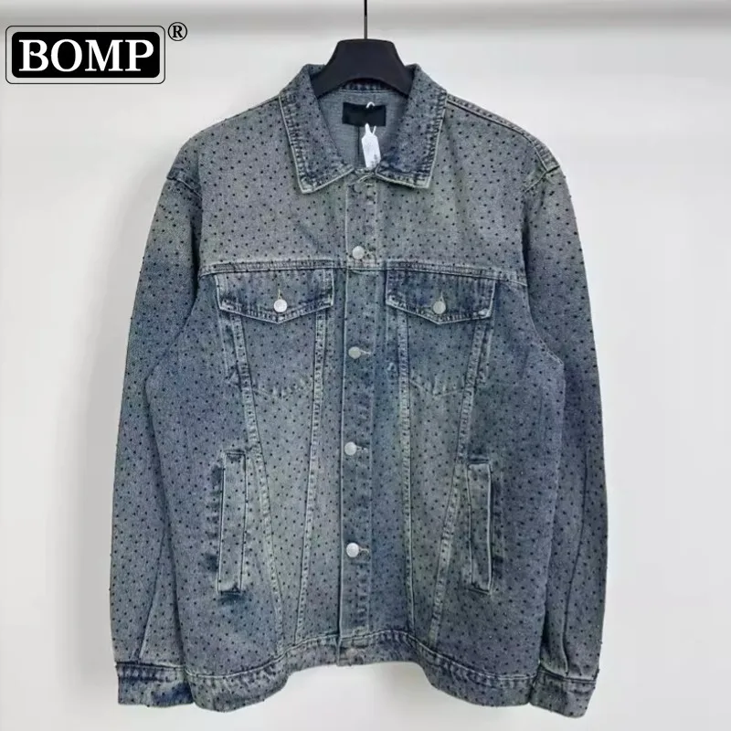 

[BOMP] High End Version Paris Autumn/winter New Washed Starry Denim Jacket Both