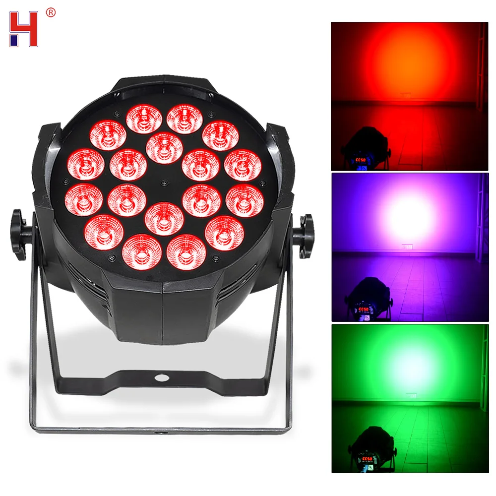 

HongYi Aluminum Alloy LED Par Light 18x12W RGBW 4in1 Wash Effect Professional Stage Light DMX Control projector DJ disco lamp