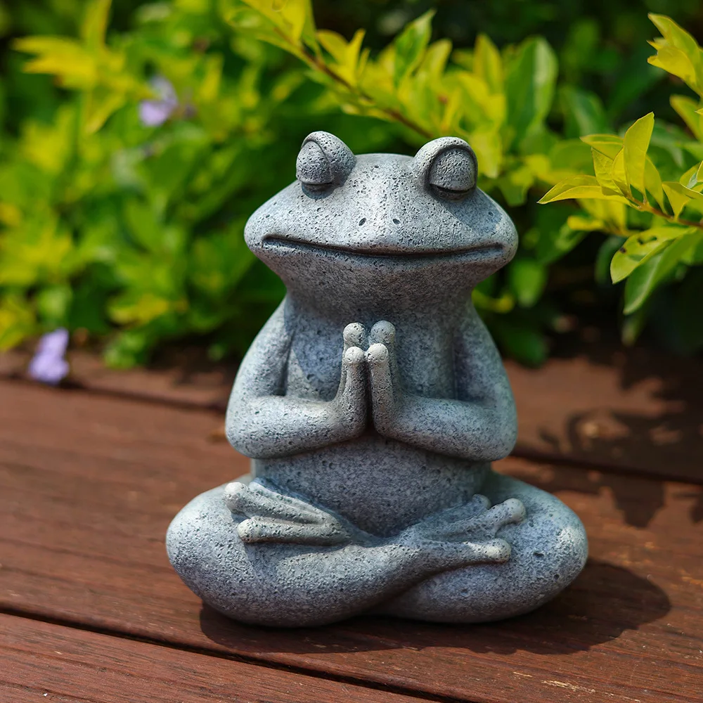 

‌Handmade Resin Frog Sculpture‌ – Cute Garden Statue, Zen Decor for Yoga & Meditation Room