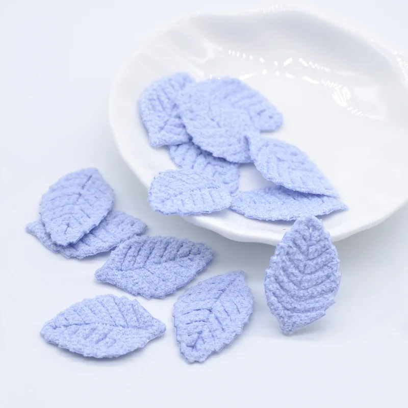 100 Stuks 18*27mm Wollen Blad Gewatteerde Bloem Applicaties voor kinderen Ambachten Hoofddeksels Accessoires DIY Haarspeldjes Earing decoratie