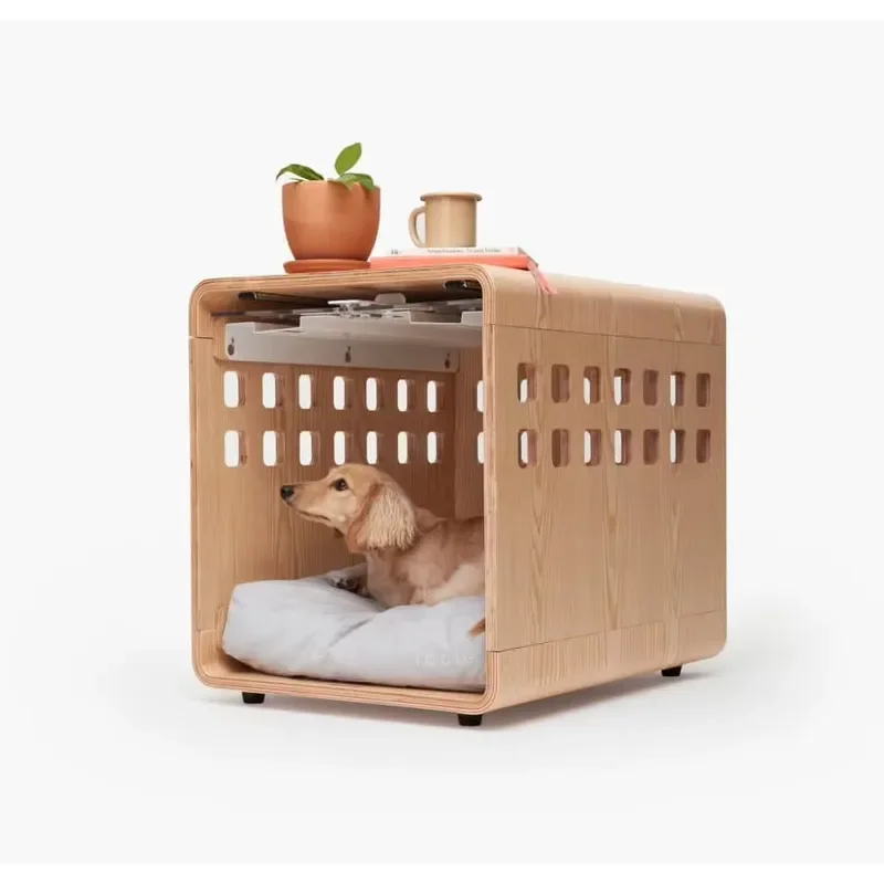 Hand Made Solid Wood Pet Bed House Crate Table Modern Luxury Furniture for Dog