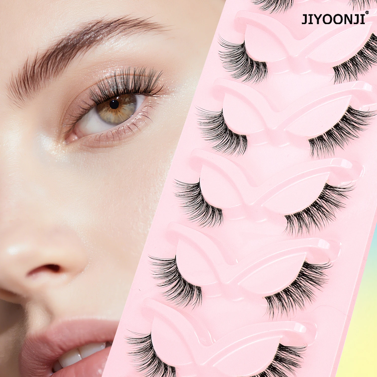 Halbe Wimpern 7 Paar Natürliche Wimpernverlängerung 3D Gekräuselte Flauschige Künstliche Wimpern Geeignet für den Täglichen Gebrauch