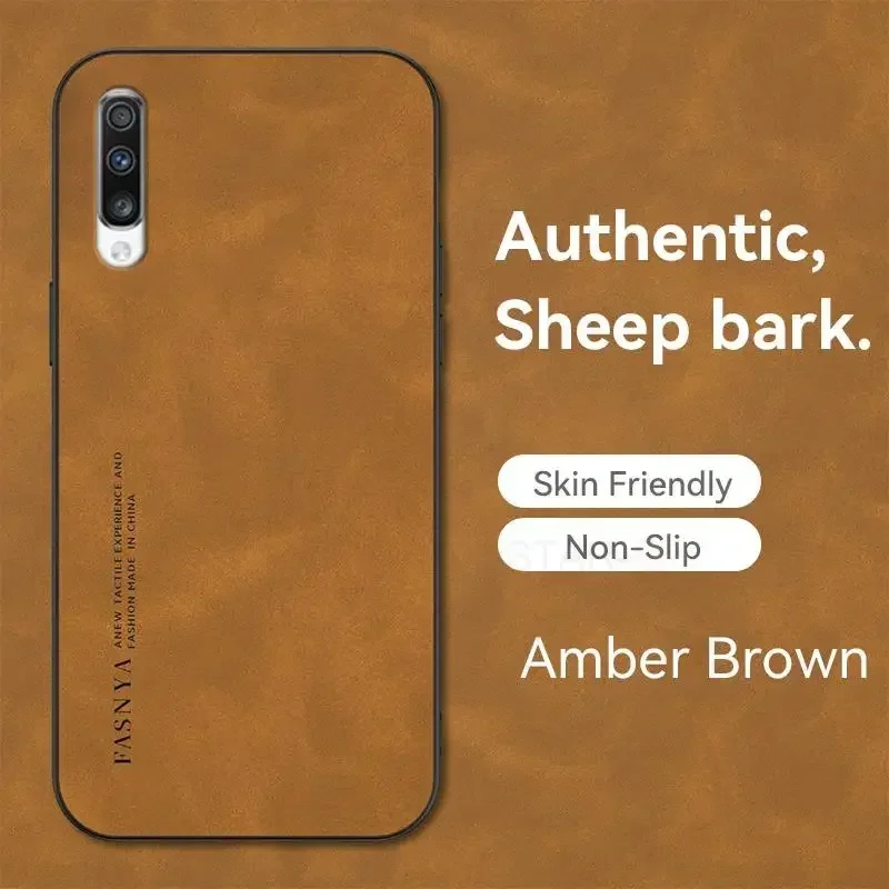 Luxury Sheepskin Leather Case For Samsung Galaxy A50 A30S A70 A7 2018 2019 A10 A11 A03 A04 Men Back Cover