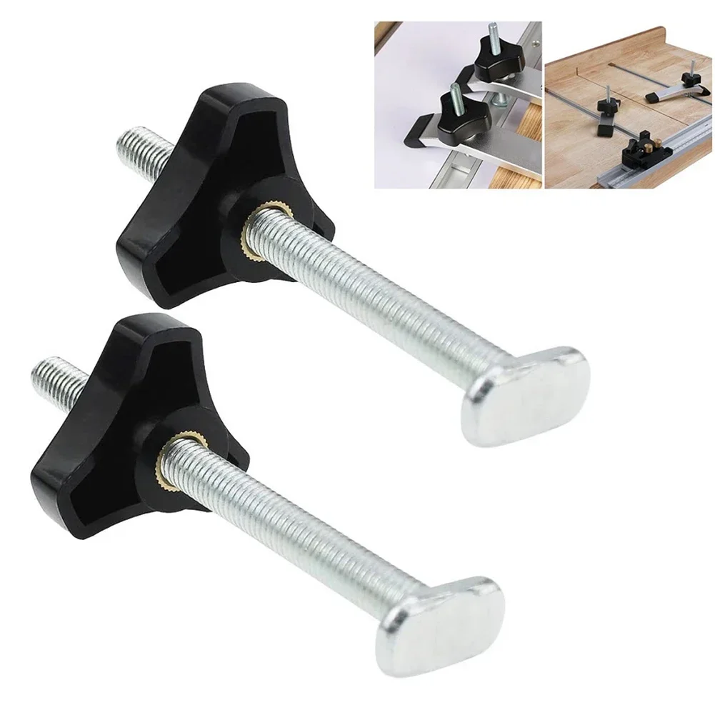 

2 Sets M8 T-Track Bolts Knobs T Slot Bolts And Knobs Clamps For Woodworking Jigs Screws Nuts Hand Tools Clamps