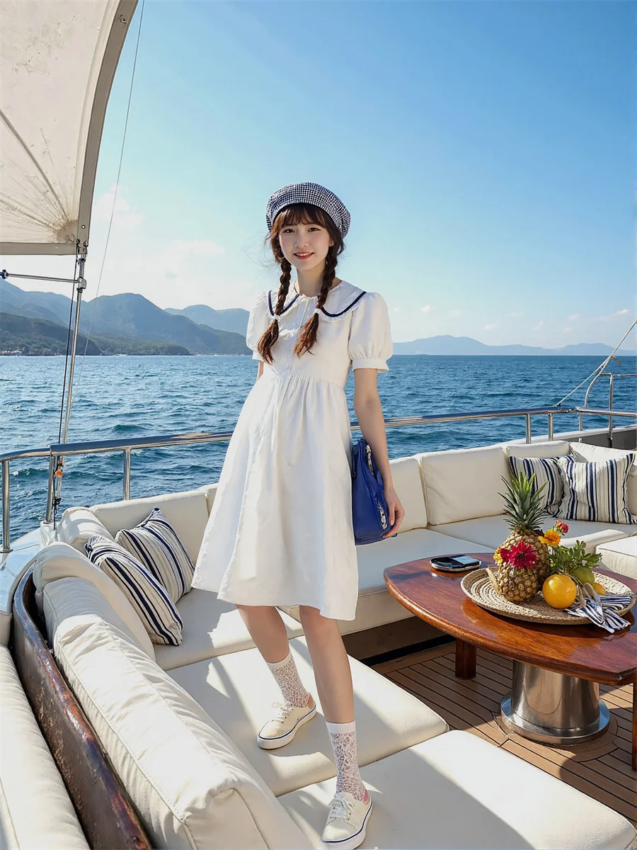 Women'S Dresses Japanese Style Casual Peter Pan Collar Loose Silky Shiny Shinny Sparkly Glitter Sequins Sequined  Beaded