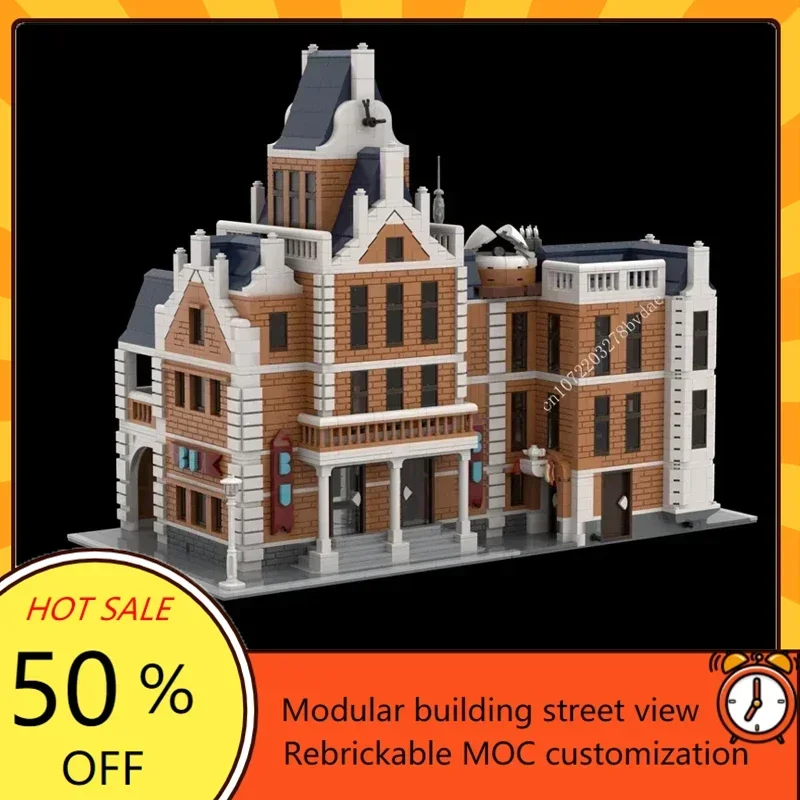 3998PCS Customized MOC Modular  University Street View Custom Puzzles Model Technology DIY Assembly Birthday Kid Xmas Toys Gifts