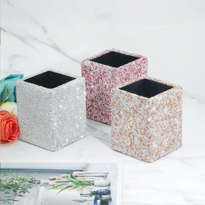 Korean Diamond-Encrusted Makeup Storage Cylinder New Water Diamond Creative Fashionable Makeup Brush Storage Holder