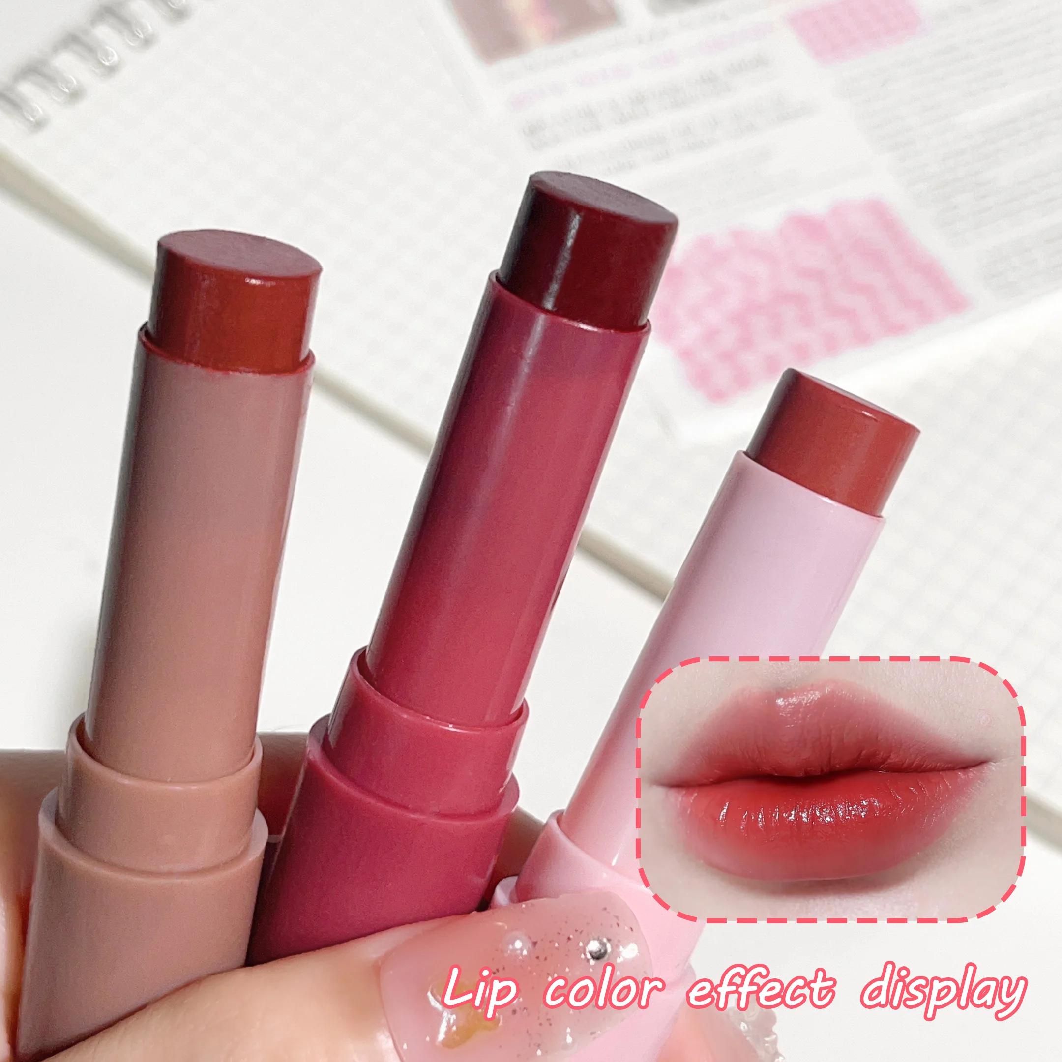 

Увлажняющий, увлажняющий, развивающий цвет, трехсекционный, стойкий макияж с антипригарным покрытием, питательный набор для макияжа губ