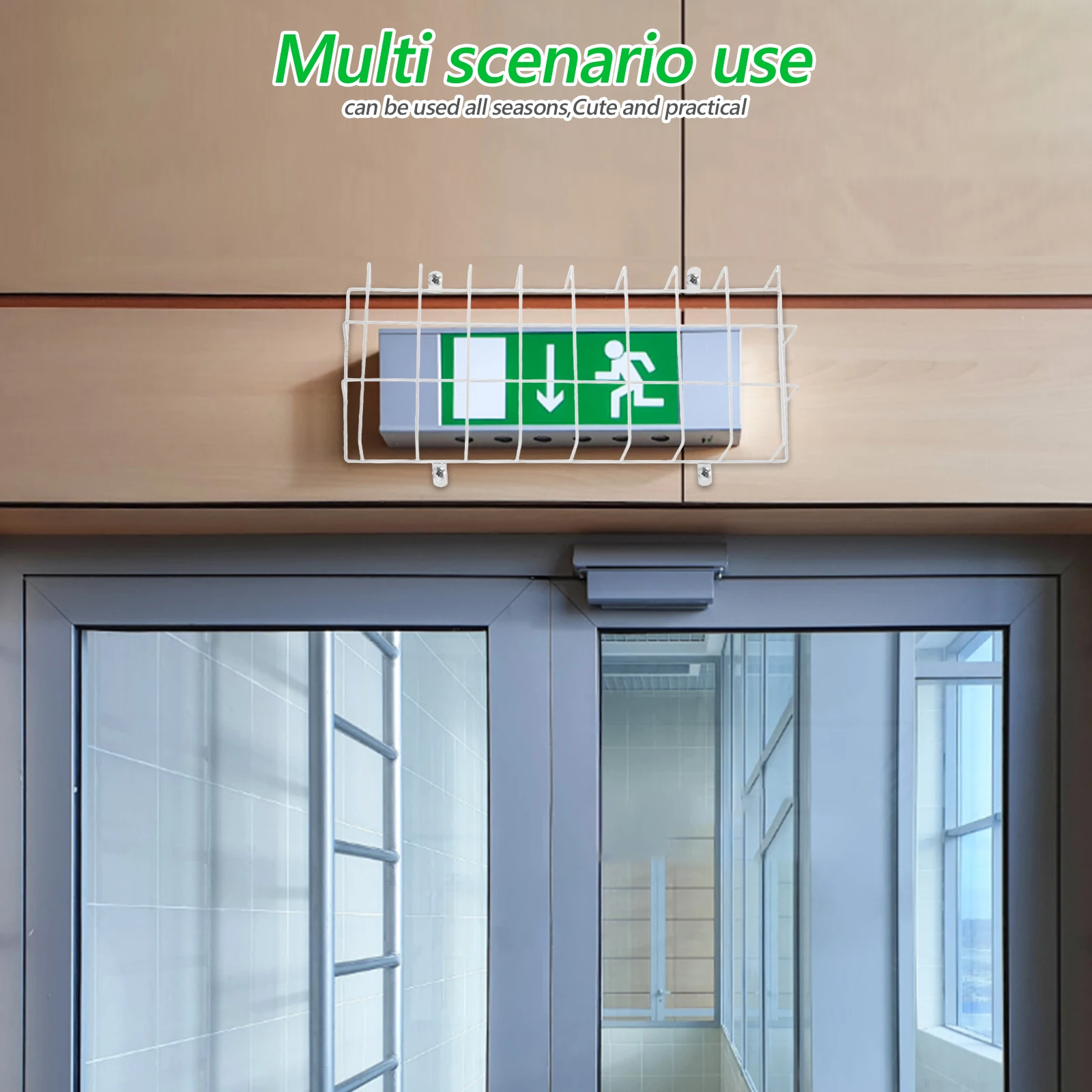 

Indicator Lamp Exit Sign Protective Cover For Emergency Signal Safety Wire Cage Protective Guard for White Wall Emergency Light