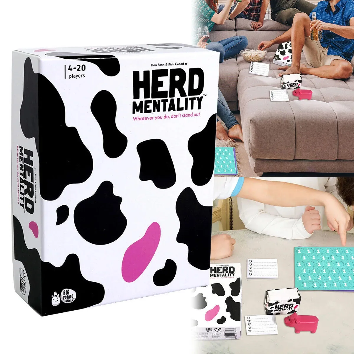 Herd Mentality: The Udderly Addictive Family Board Game 6 Player age10+ Card Toy