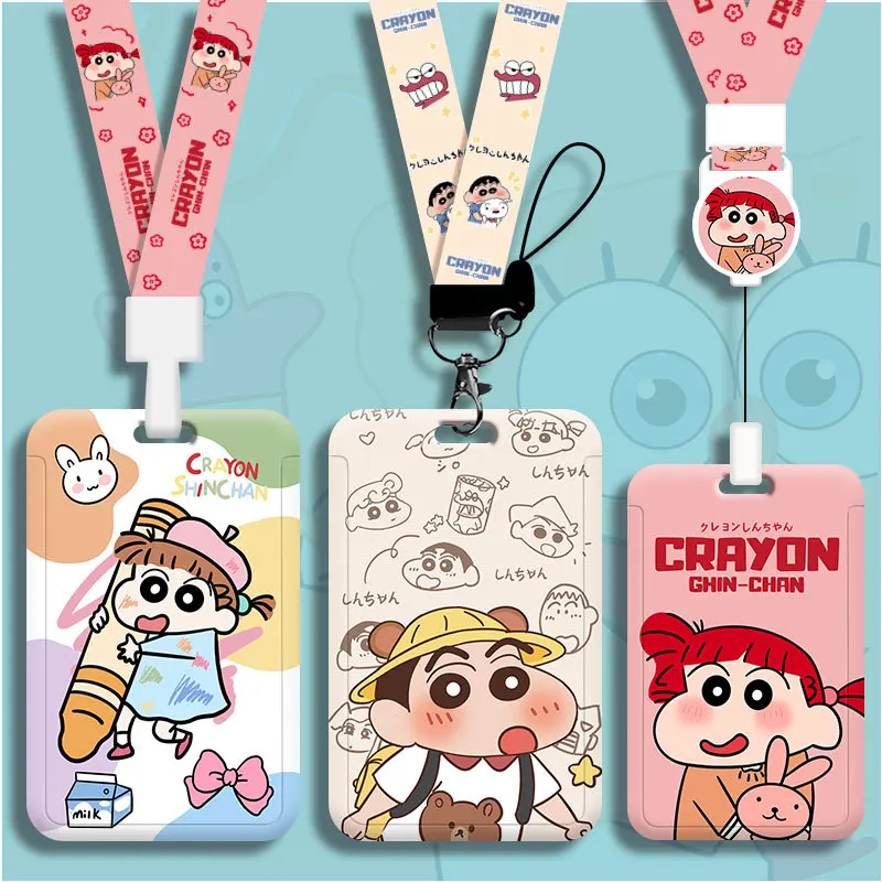Crayon Shin Retractable Buckle Subway Card Student Campus Card Lanyard Identity Card Clip Meal Card Access Card Holiday Gift