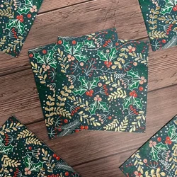 15 unidades/pacote 33cm guardanapos de papel de festa de estampagem de 3 camadas guardanapos coloridos de natal decoração de natal placemats de papel atacado