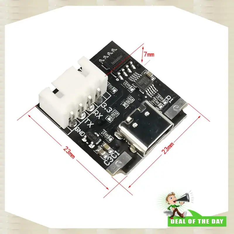 จัดส่งตลอด 24 ชั่วโมง USB-C ไปยังพอร์ตอนุกรม UART โมดูลบอร์ด 3.3V TYPE-C ดาวน์โหลดสายอัพเกรดแปรงอุตสาหกรรม 1 ชิ้นสีดํา