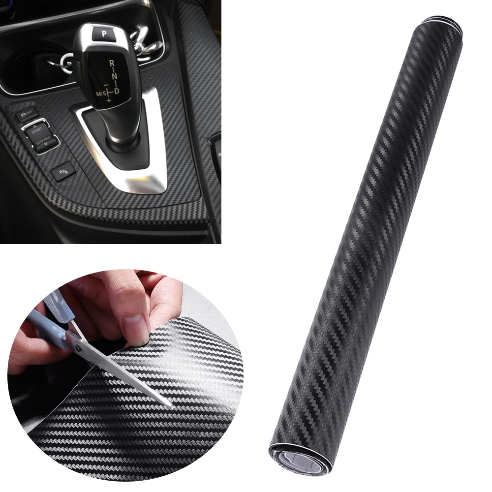 

Carbon Fiber Wrap Film Self Adhesive Waterproof Easy Clean Protects Paint Black Body Films for Car Motorcycle Phone Laptop