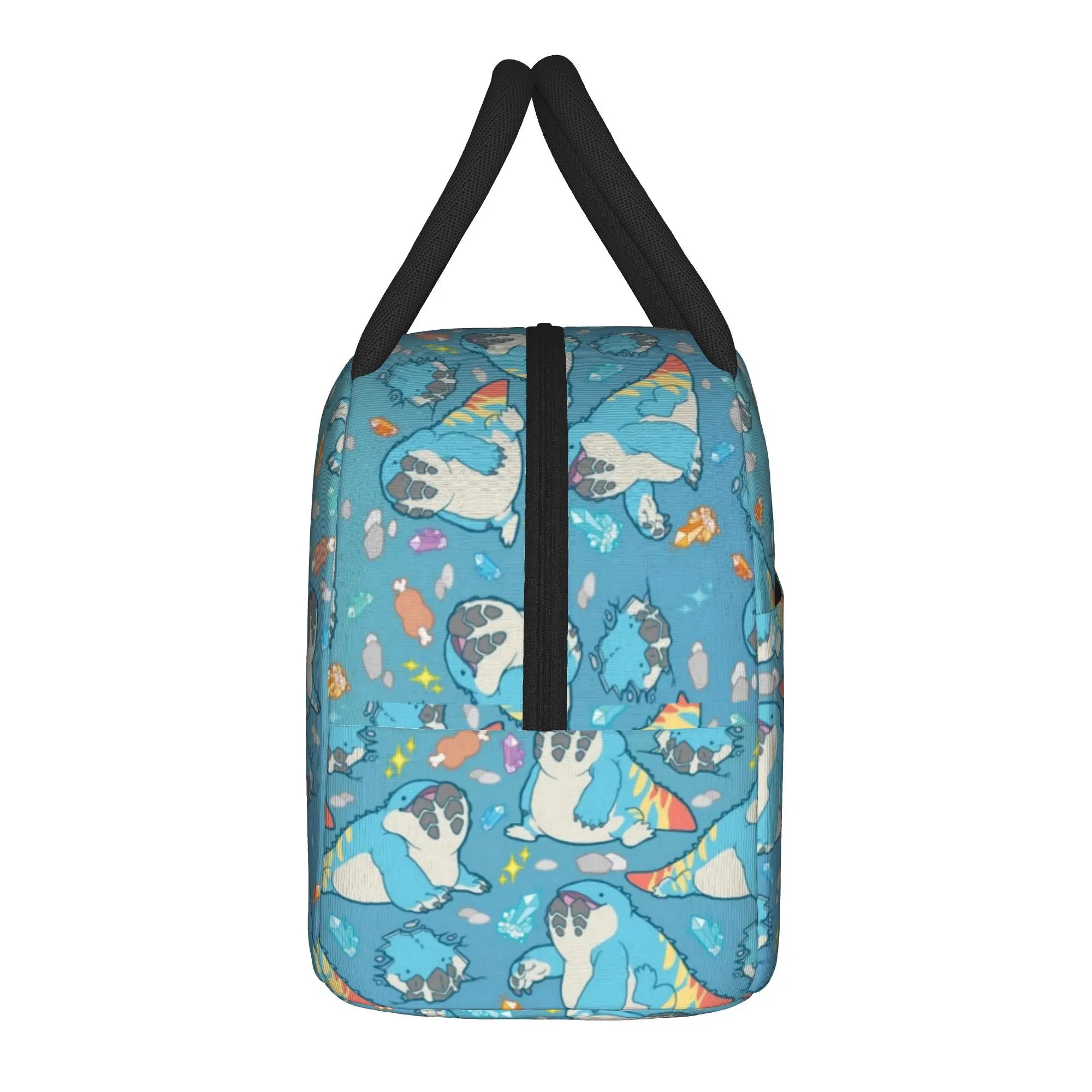 Dodogama Party Pattern Insulated Lunch Bag Monster Hunter World Game Kanji MHW Reusable Cooler Bag Tote Lunch Box College Women