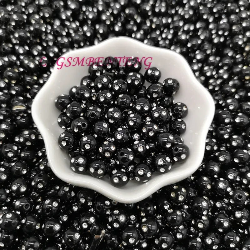 50 piece/lot 8mm Bright Shiny Round Acrylic Loose Spacer DIY Beads For Jewelry Findings  making Bracelet