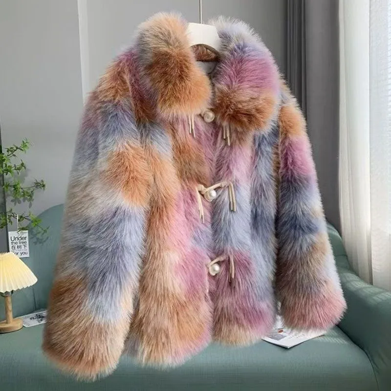 

A new style of fashionable women's fur coat with distinctive, thick and warm