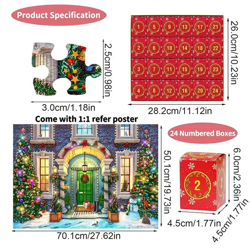 Calendário do advento de natal quebra-cabeças quebra-cabeça de natal brinquedos acolhedando o nascimento de jesus 1008 pçs quebra-cabeças de natal contagem regressiva