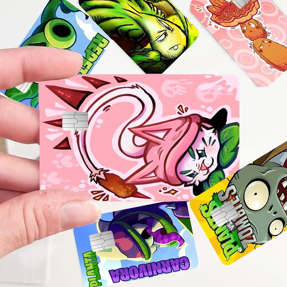 Classic Game P-Plants Vs Z-Zombies Credit Card Skin Stickers No Adhesive Residue Water Proof for VISA Credit Card Subway Card