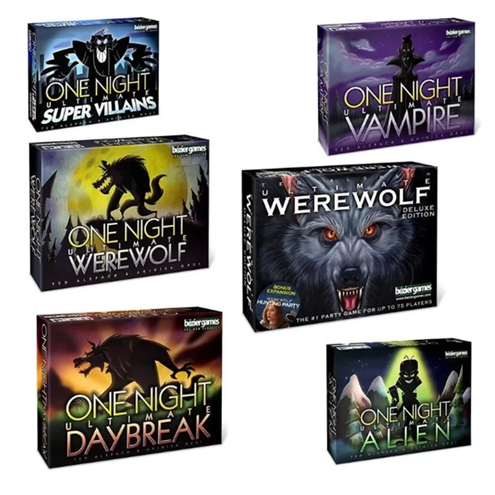 One Night Ultimate Werewolf Cards Collection Board Game Alien Super Villains Edition Deck For Party Playing