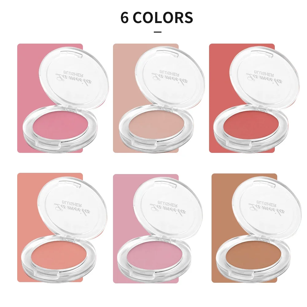 

Monochrome blush Pallete 6 Color Peach Face Mineral Pigment Cheek Blusher Powder Makeup Professional Contour Shadow Pink Blusher