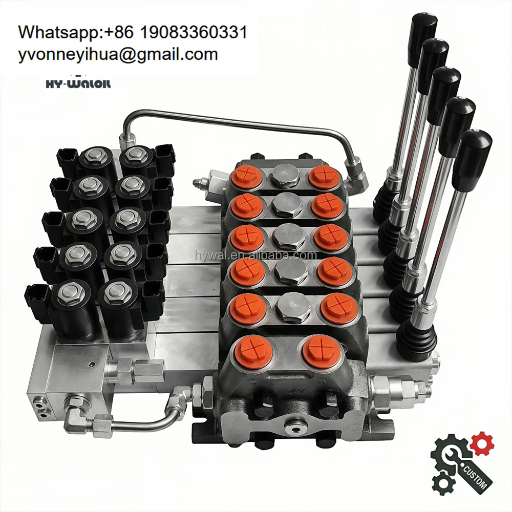 

100 Liter Min 4 Spools Electro Hydraulic Sectional Directional Control Valve Hydraulic Distributor For Industrial Machinery