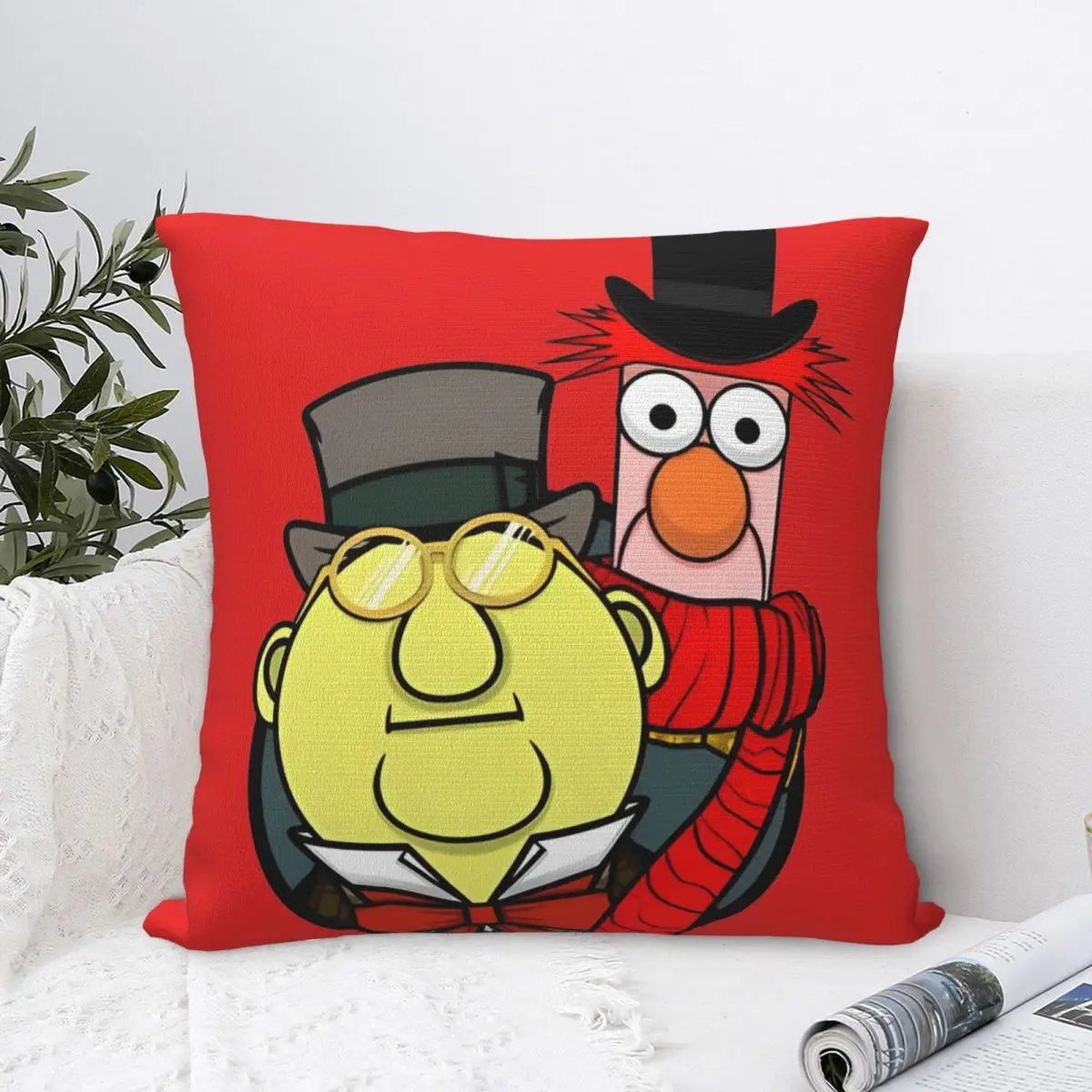 Muppets Christmas Carol - Bunsen Honeydew And Beaker Square Pillow Cases Cushion Cover Zipper Decorative Pillowcase for Car