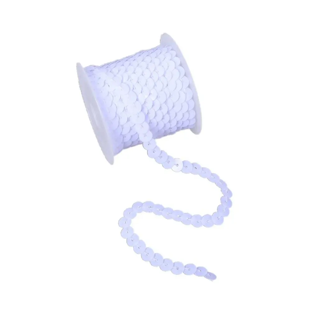 Colorful 5M Sequins Trims 6mm Loose Paillettes Round Shiny Decorative Lace Crafts Cloth Accessory/Bags/Garment