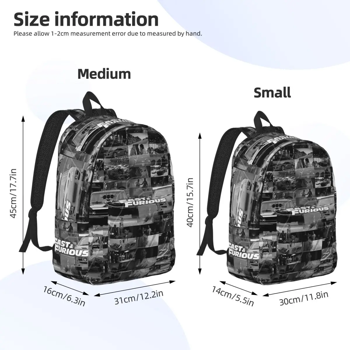 Fast And Furious Is History Of Legend Backpack Daypack Large Capacity Kids BookBag School Bag Shoulder Bags for Men Women