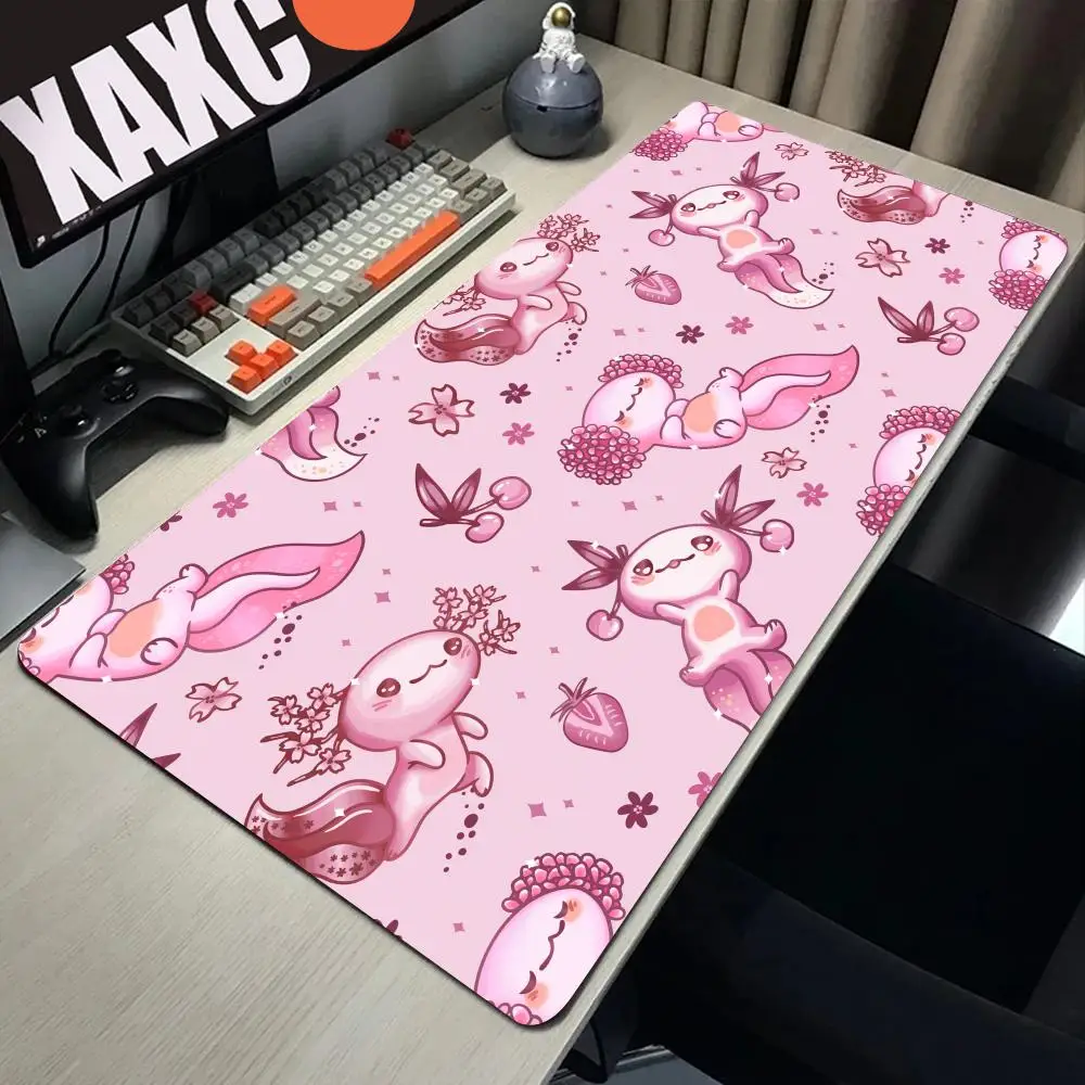 Grande Estética Gaming Mouse Pad, bonito Axolotl Design, Office Desk Mat, teclado de computador, antiderrapante Office Desk Decor Acessórios