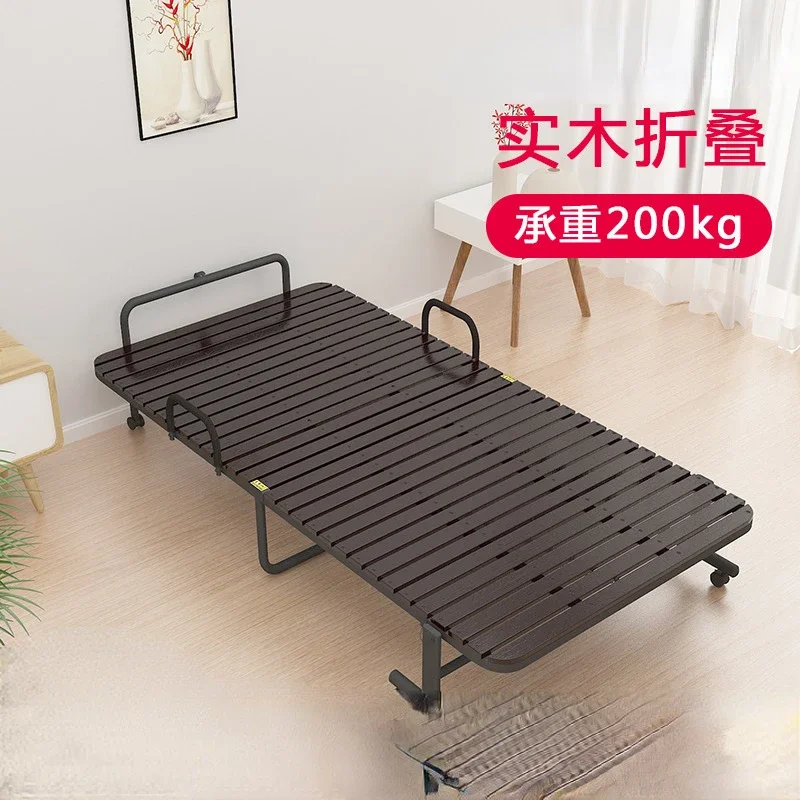 Single solid wood folding bed