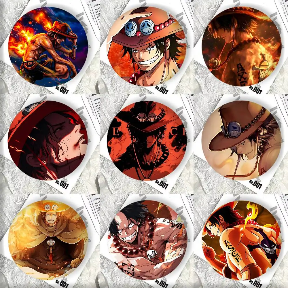Anime Character One Piece Portgas D. Ace Badge Tinplate DIY Backpack Clothing Accessories Jewelry Pins