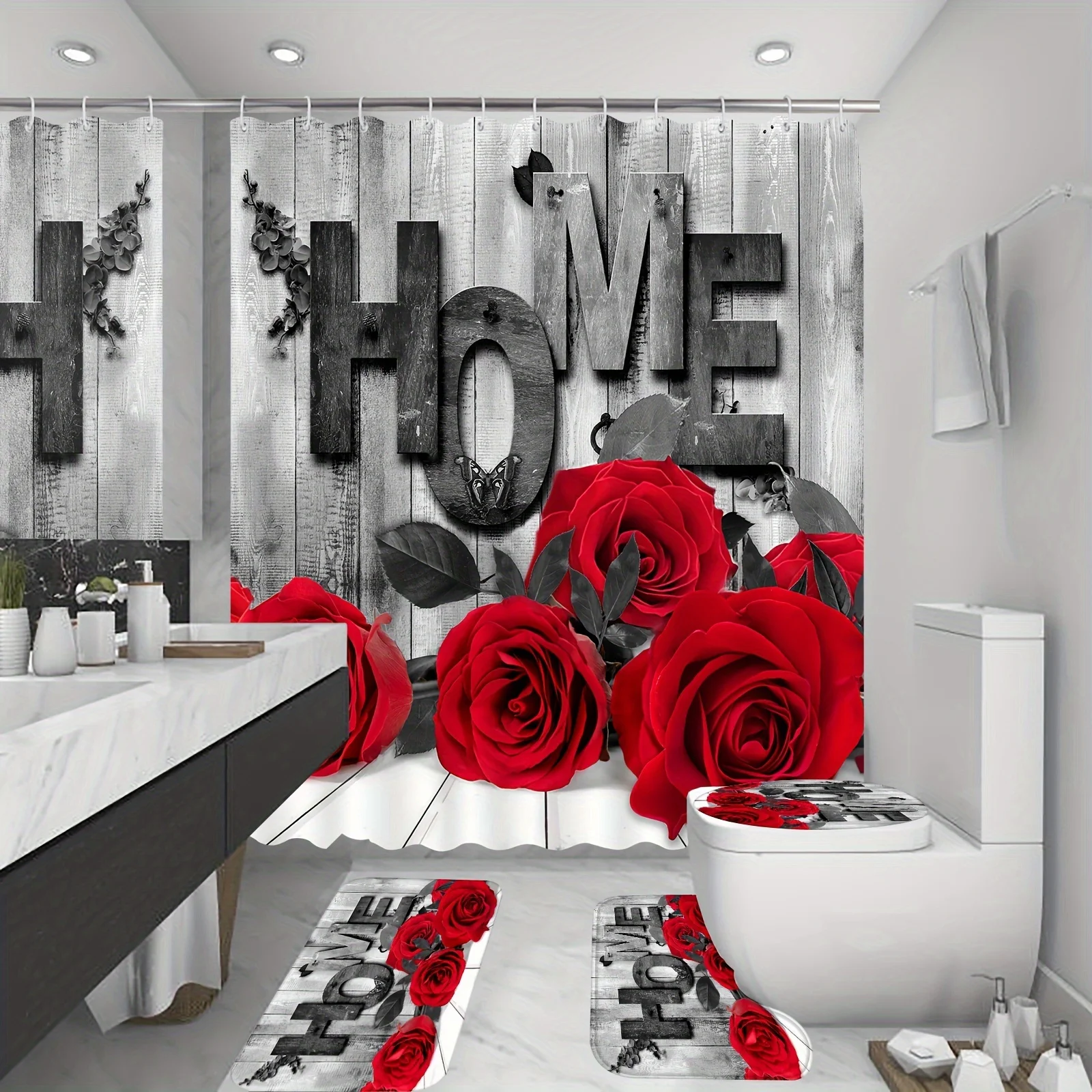 

Bathroom Four-Piece Set: The Perfect Choice for Quality Enthusiasts Seeking Ultimate Comfort and Style with a Touch of Romantic
