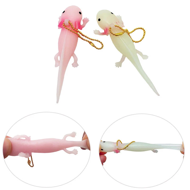 Funny Keychain Antistress Fish Giant Salamande Stress Keychain Toy Squeeze Prank Joke Toys For Girls Gag Gifts