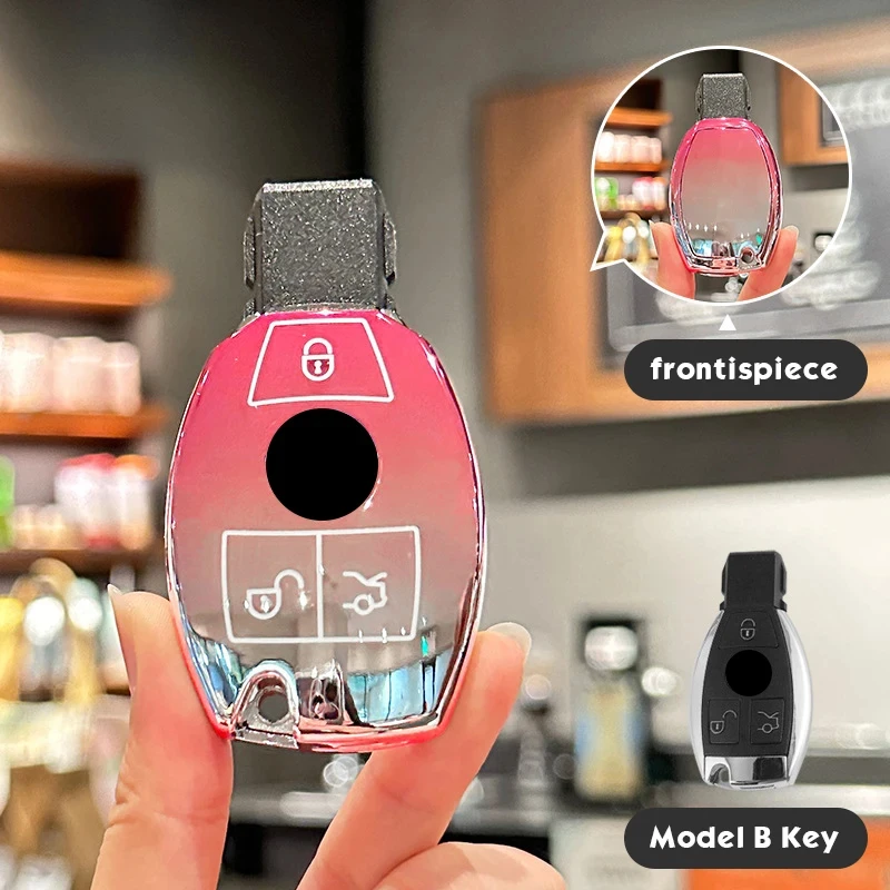 Pink Tpu for Mercedes Benz A B G R Class GLA GLK W176 W204 W251 W463 3 Button Remote Car Key Case Cover Fob Accessories view 4