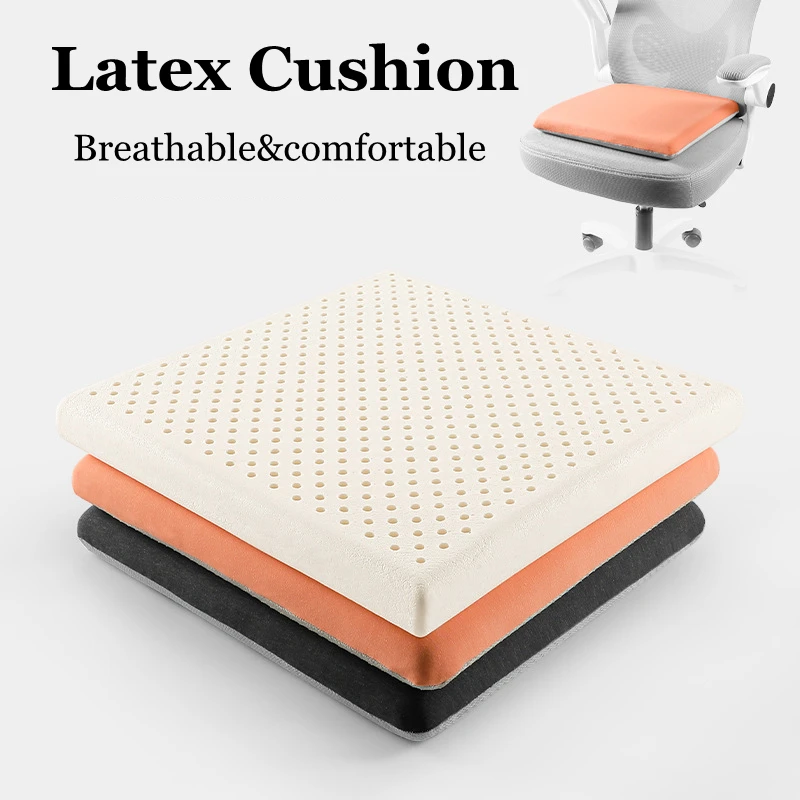 

Thailand Natural Latex Cushion Orthopedic Sitting Pillow Office Seat Cushion Breathable Beautiful Buttocks Sofa Coussin En Latex