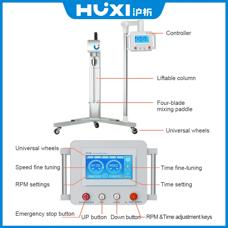 HUXI Industriemischer 500L Big Power Mixer für Labor- oder Pilotenanlagen, Industrieproduktion 1000 kg
